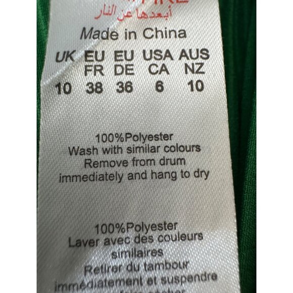 2/$30 NWT PrettyLittleThing Size 6 Green Pleated Trousers Polyester - Picture 15 of 16